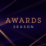 The words Awards Season in yellow and white text over a blue, purple, and yellow background.