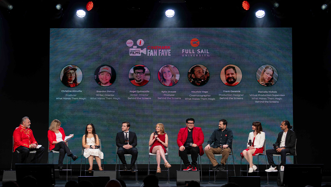 Coca-Cola Refreshing Films finalists and crew members take part in a live panel discussion at Full Sail Live.